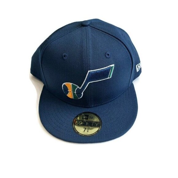 59Fifty New Era Size 7 5/8 NBA Utah Jazz Fitted Hat OTC Cap Blue - Picture 1 of 7